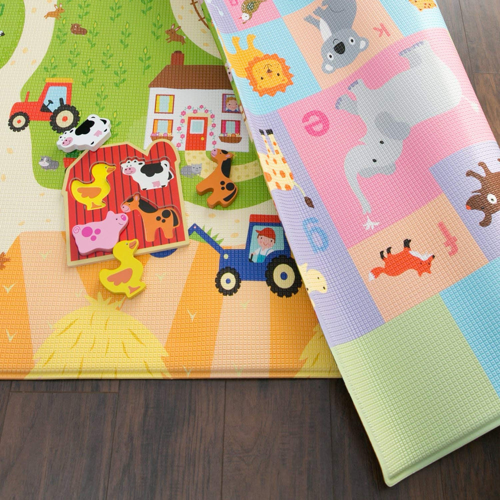 Baby Care Play Mat Cushioned Egg-Drop close-up highlights ultra-soft cushioning for falls.