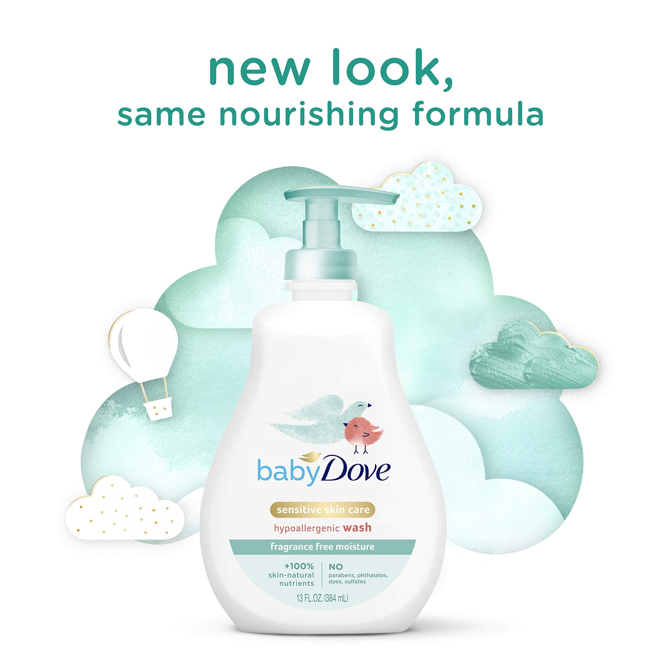 Bottle of Baby Dove with skin-natural nutrients for healthy skin support