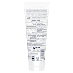 Bottle close-up of Baby Dove Caring By Nature hypoallergenic lotion for on-the-go care