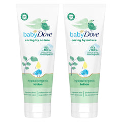 Baby Dove Caring By Nature hypoallergenic lotion front view 2-count for everyday moisturization