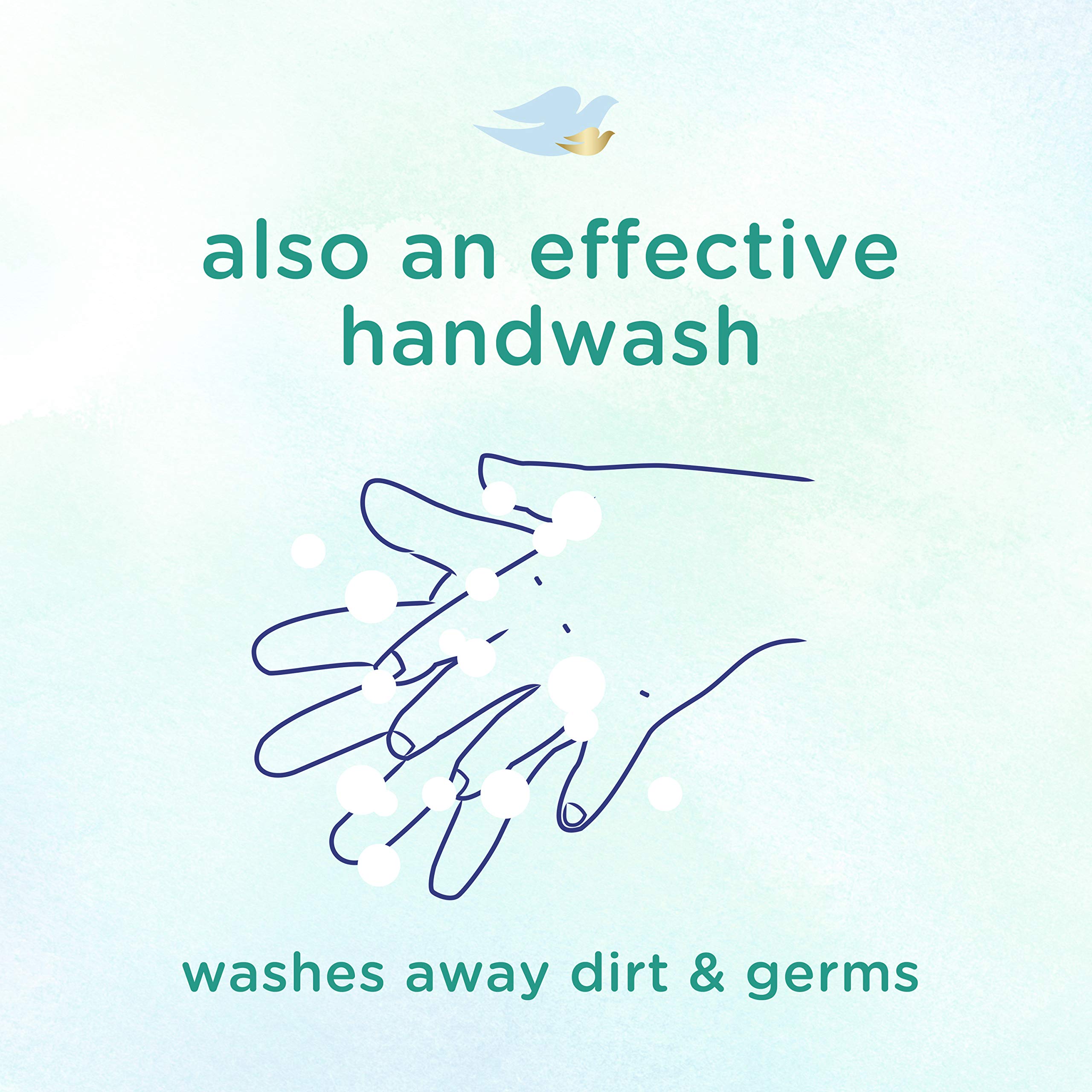 Newborn-safe Baby Dove wash labeled for first baths