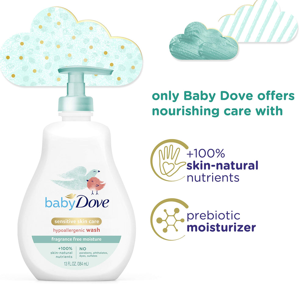 Pediatrician-tested Baby Dove wash icon emphasizing safety and care