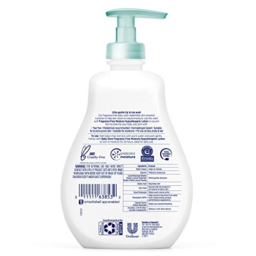 Baby Dove tear-free wash showing safe cleansing for delicate newborns