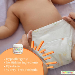 BabyEase barrier-cream being applied demonstrates a thin, breathable layer on skin.