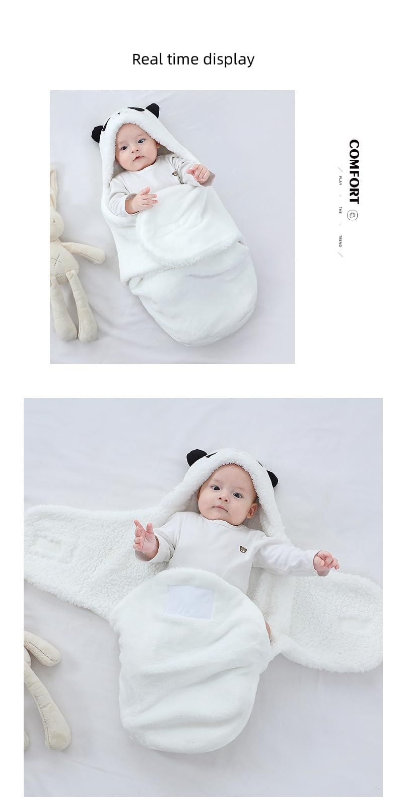 Baby Embrace swaddle blanket closeup fabric highlighting ultra-soft breathable material
