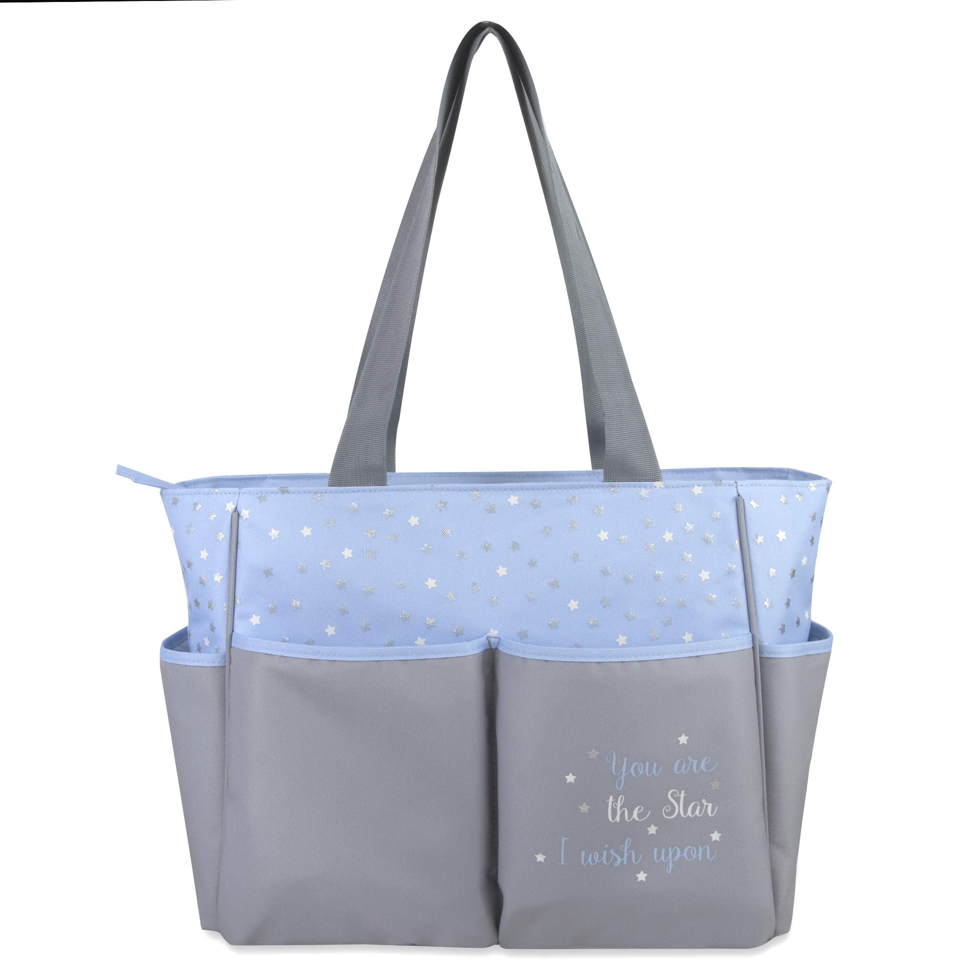 Baby Essentials Diaper Bag Tote full interior layout for organized storage