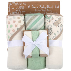 Baby Essentials dinosaurs-stripes washcloths offer gentle cleansing for delicate skin