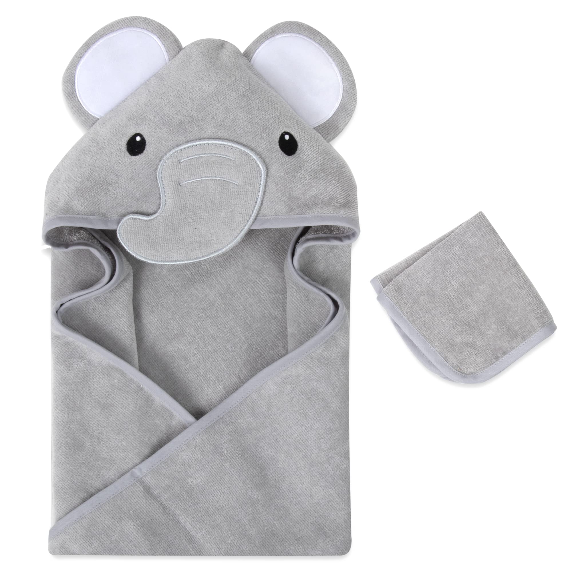Baby Essentials elephant hooded towel 30x30 for gentle post-bath drying