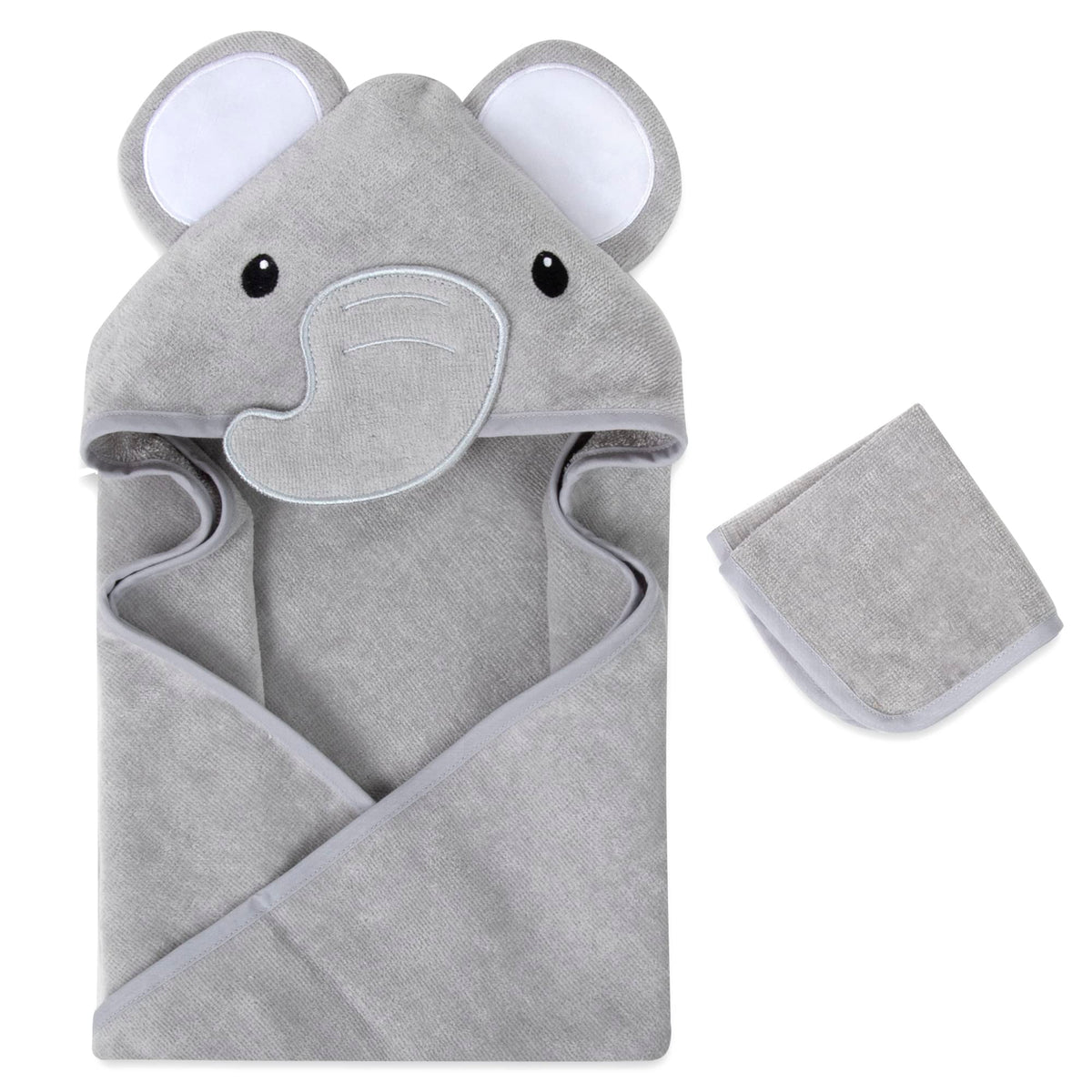 Baby Essentials elephant hooded towel 30x30 for gentle post-bath drying