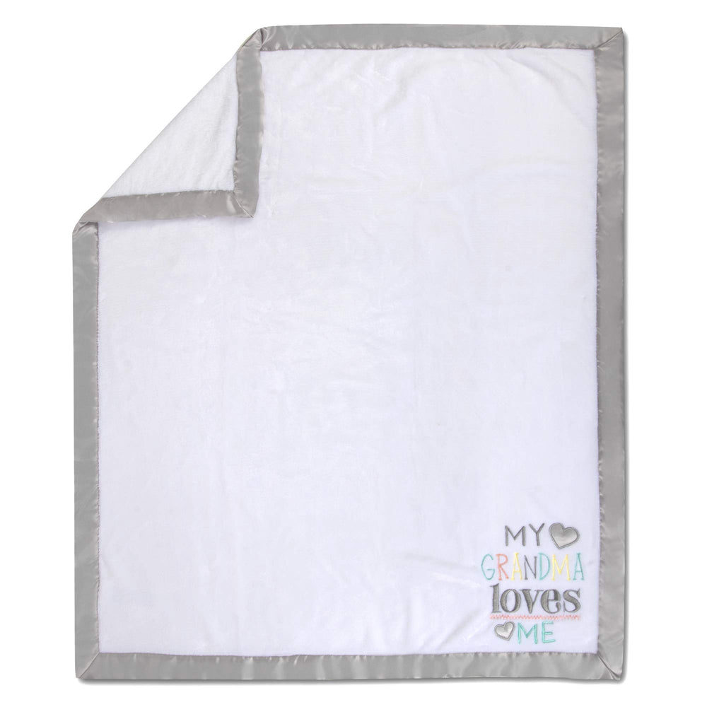 Baby Essentials Grandma's Love Blanket displayed in nursery shows cozy warmth and unisex style