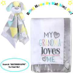 Baby Essentials Grandma's Love Blanket wrapped around toddler for comforting, year-round use