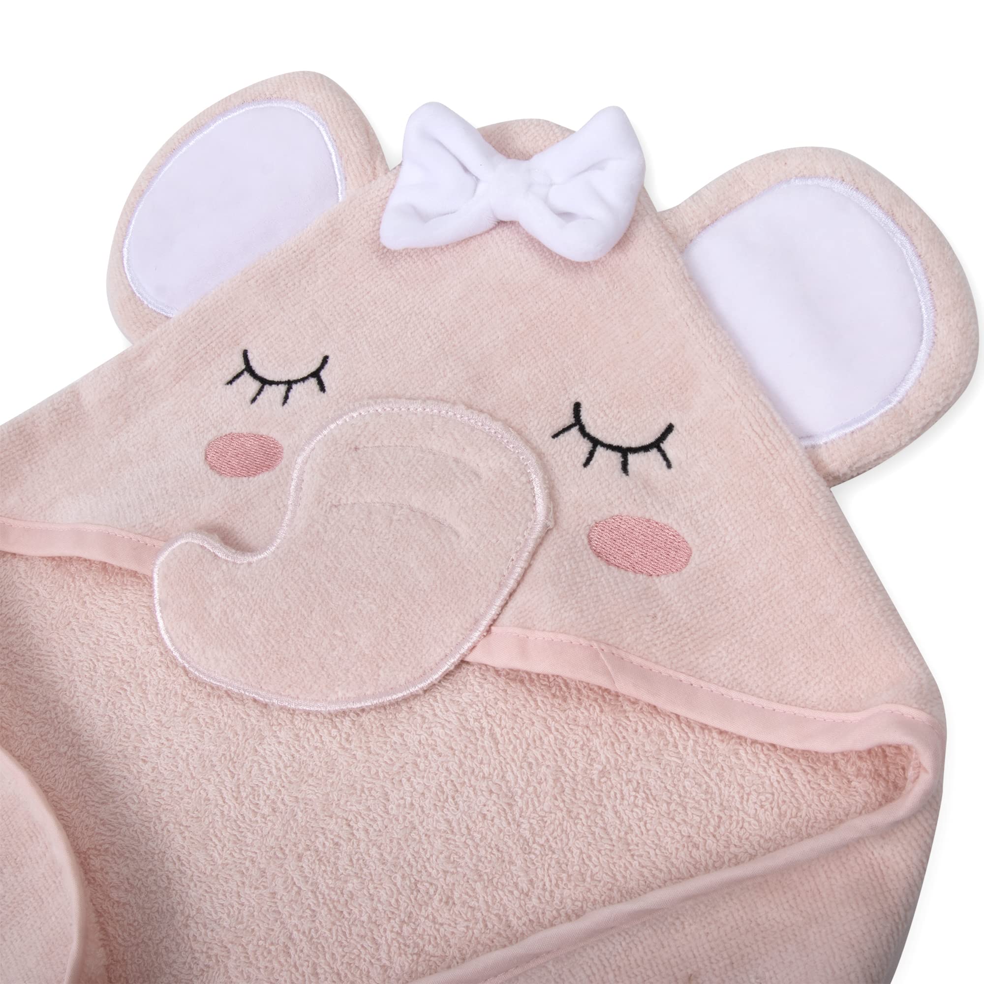 Baby Essentials hooded towel by poolside, dries quickly and stays comfy