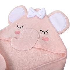 Baby Essentials hooded towel by poolside, dries quickly and stays comfy