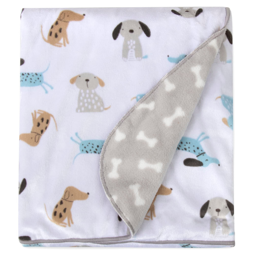 Baby Essentials puppy-themed blanket for crib, stroller, or travel