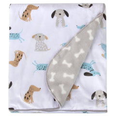 Baby Essentials puppy-themed blanket for crib, stroller, or travel
