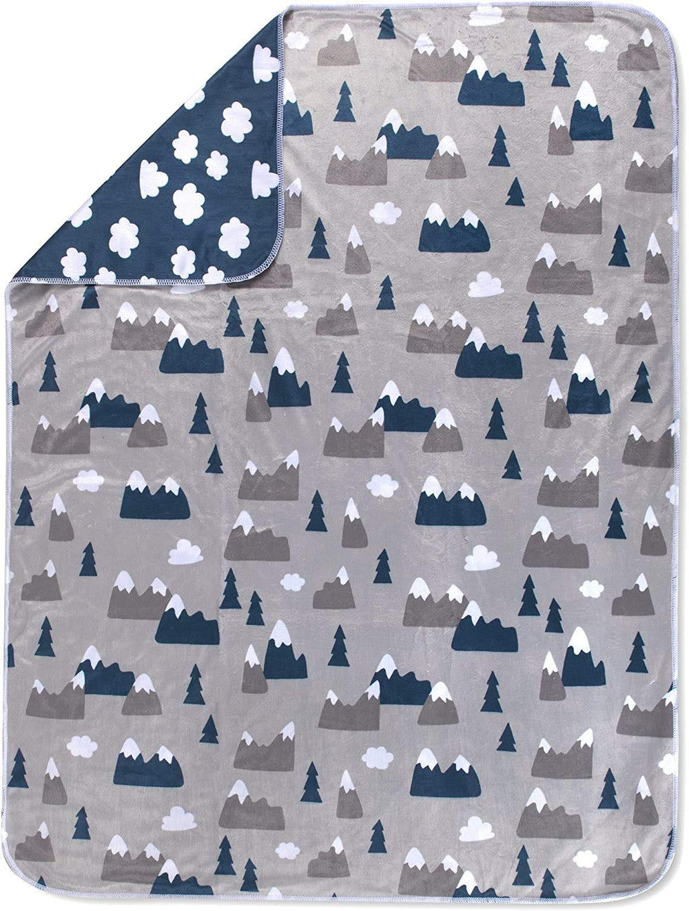 Baby Essentials reversible mountain clouds blanket with dual sides for versatile styling