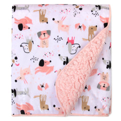 Baby Essentials Puppy Pink reversible blanket plush texture perfect for cuddling