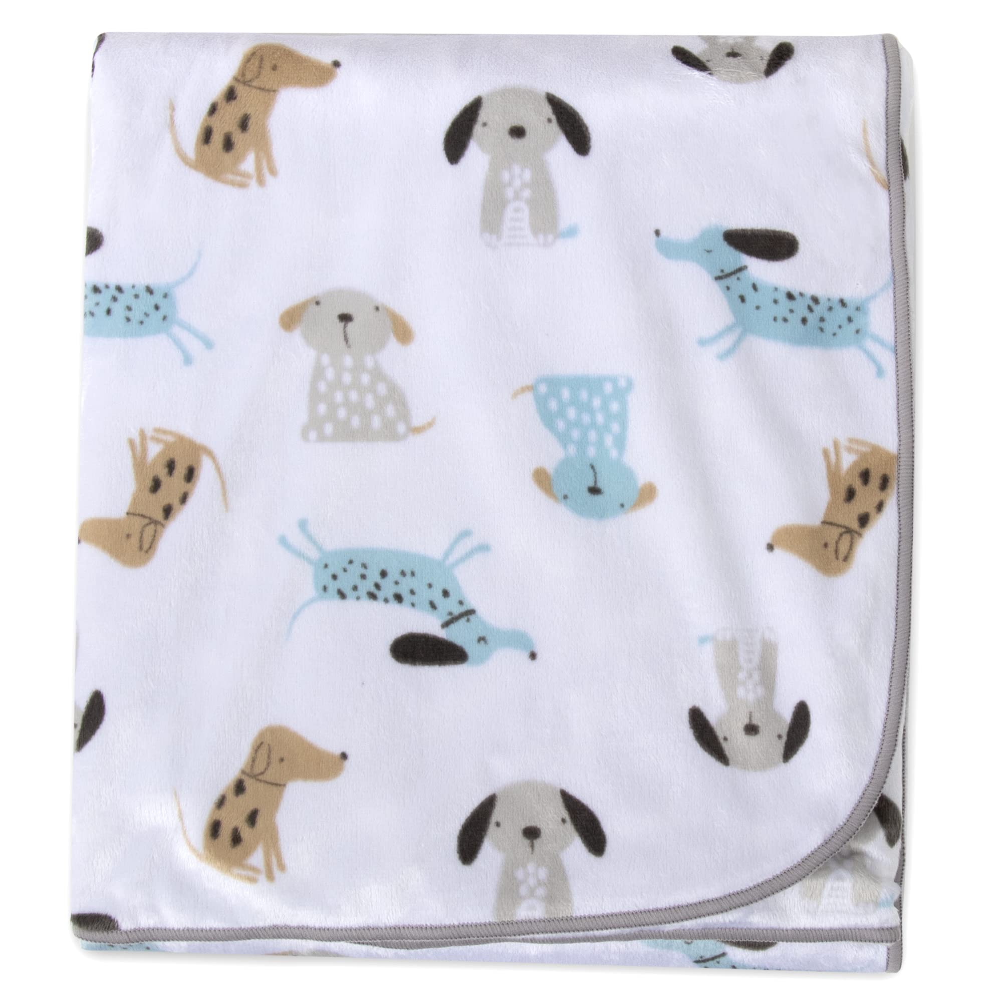 Baby Essentials reversible design with puppy motif and soft reverse side for nursery versatility