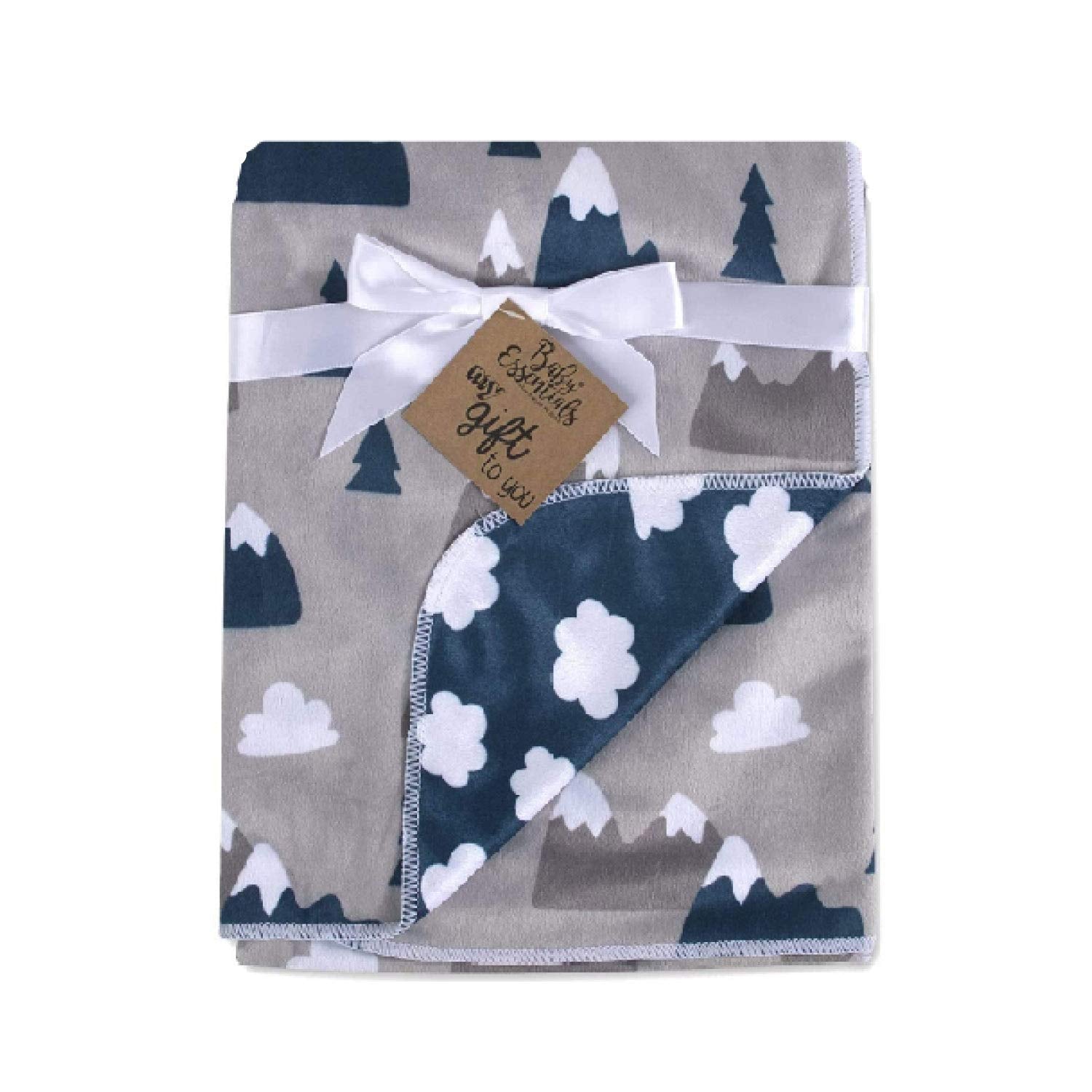 Baby Essentials snowcap mountain blanket grey, cozy nursery comfort