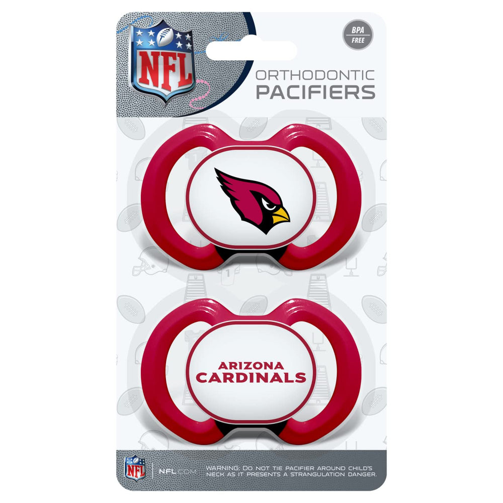 Baby Fanatic Cardinals shield and colors pacifier showing official branding.