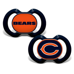 Baby Fanatic Chicago Bears pacifier two-pack front view for soothing reassurance