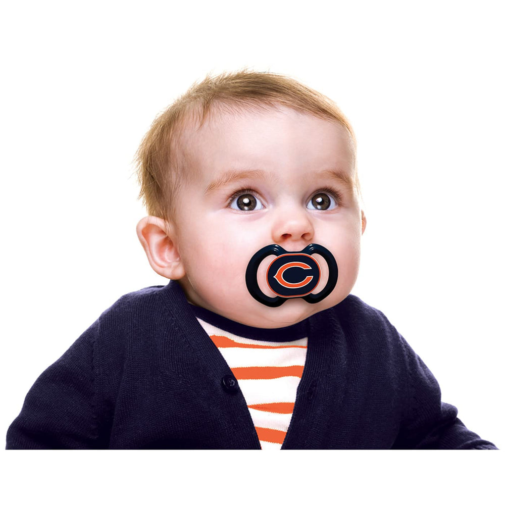 Baby Fanatic shield in Bears colors highlighting branding and comfort