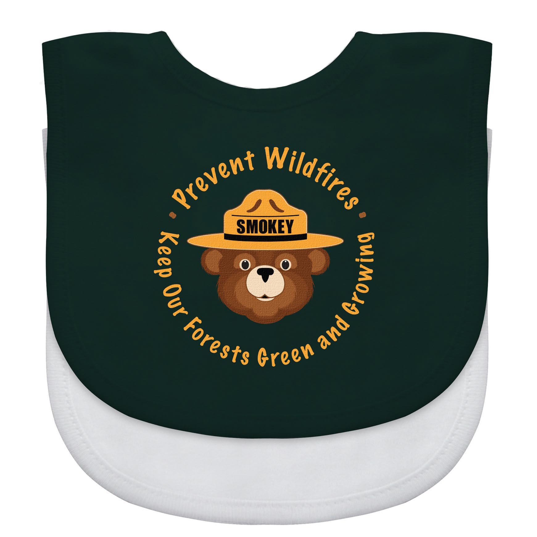 Baby Fanatic Smokey Bear bibs protect clothes during meals while showing team pride.