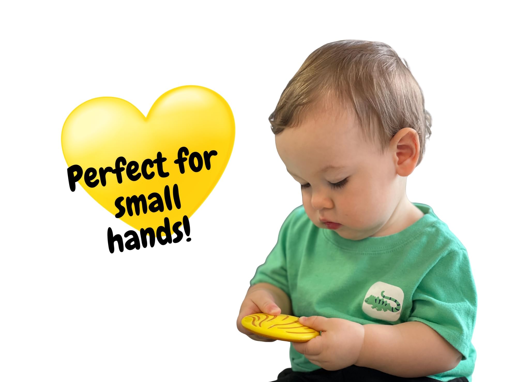 Baby Fiesta ergonomic grip teether designed for 6 months and up.