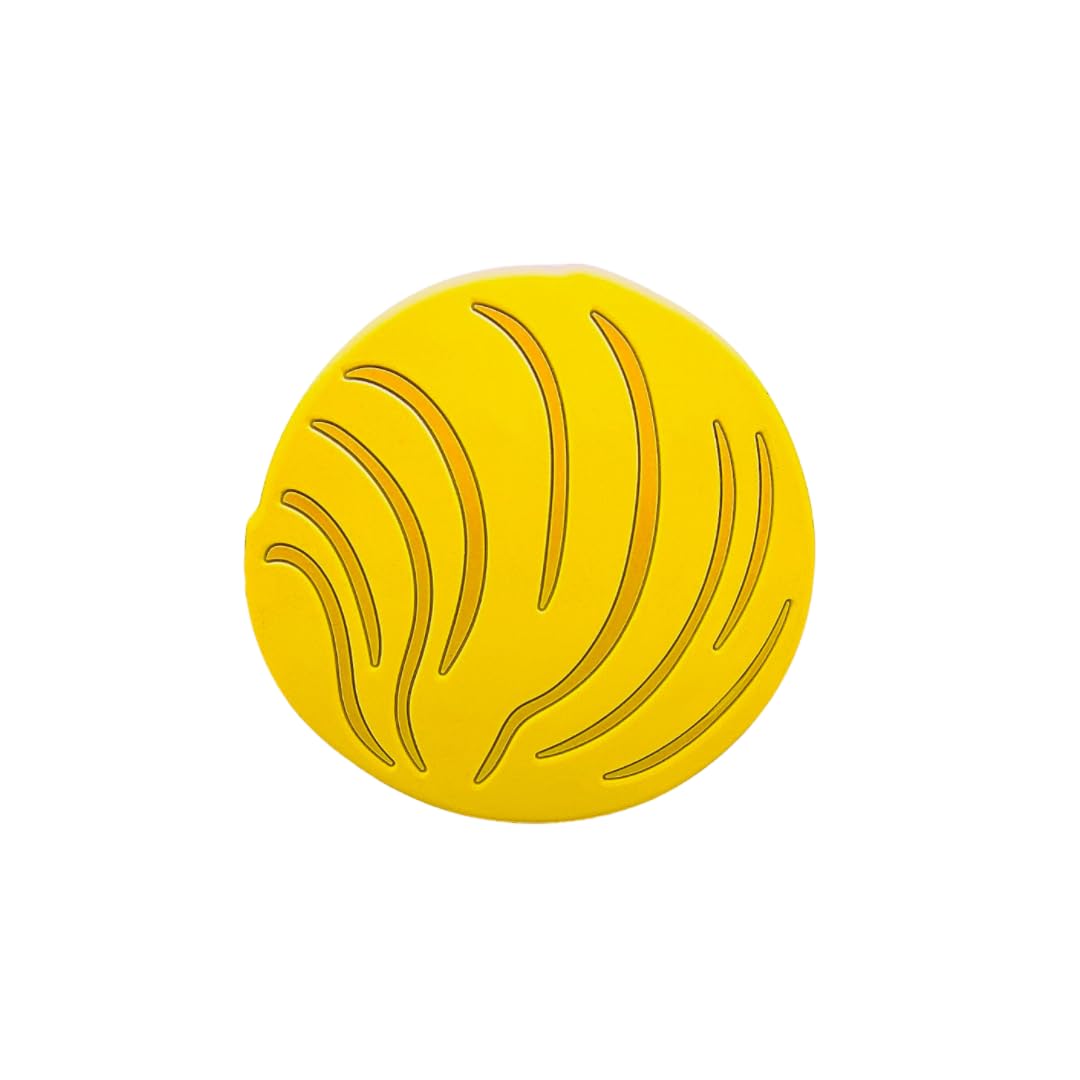 Baby Fiesta Yellow Concha teether with soft silicone for soothing gums.