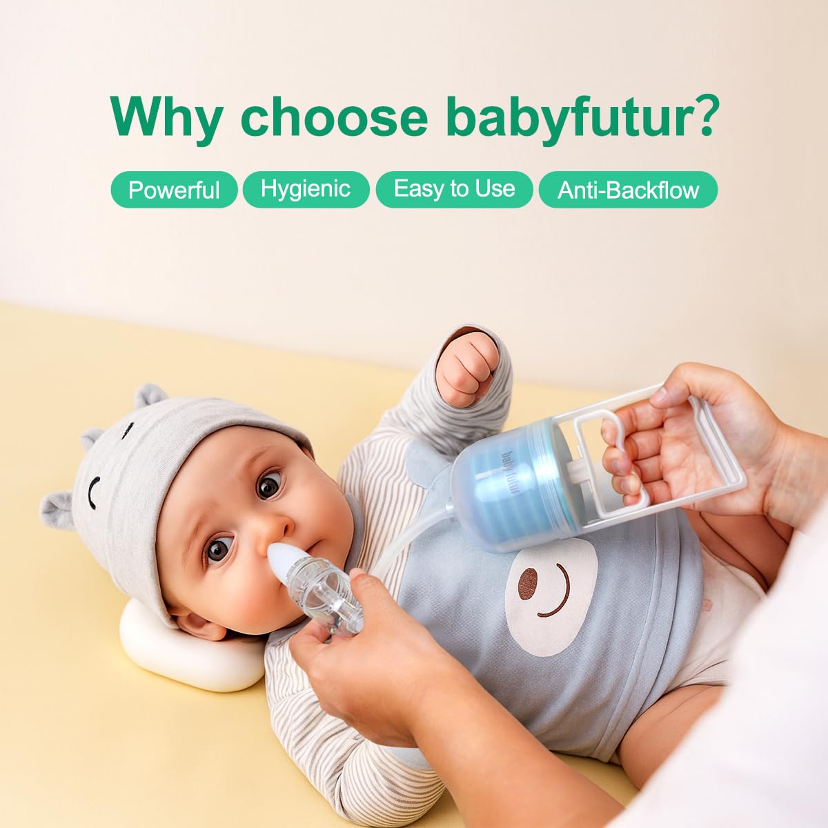 Baby Futur fully disassemblable design supports deep cleaning.