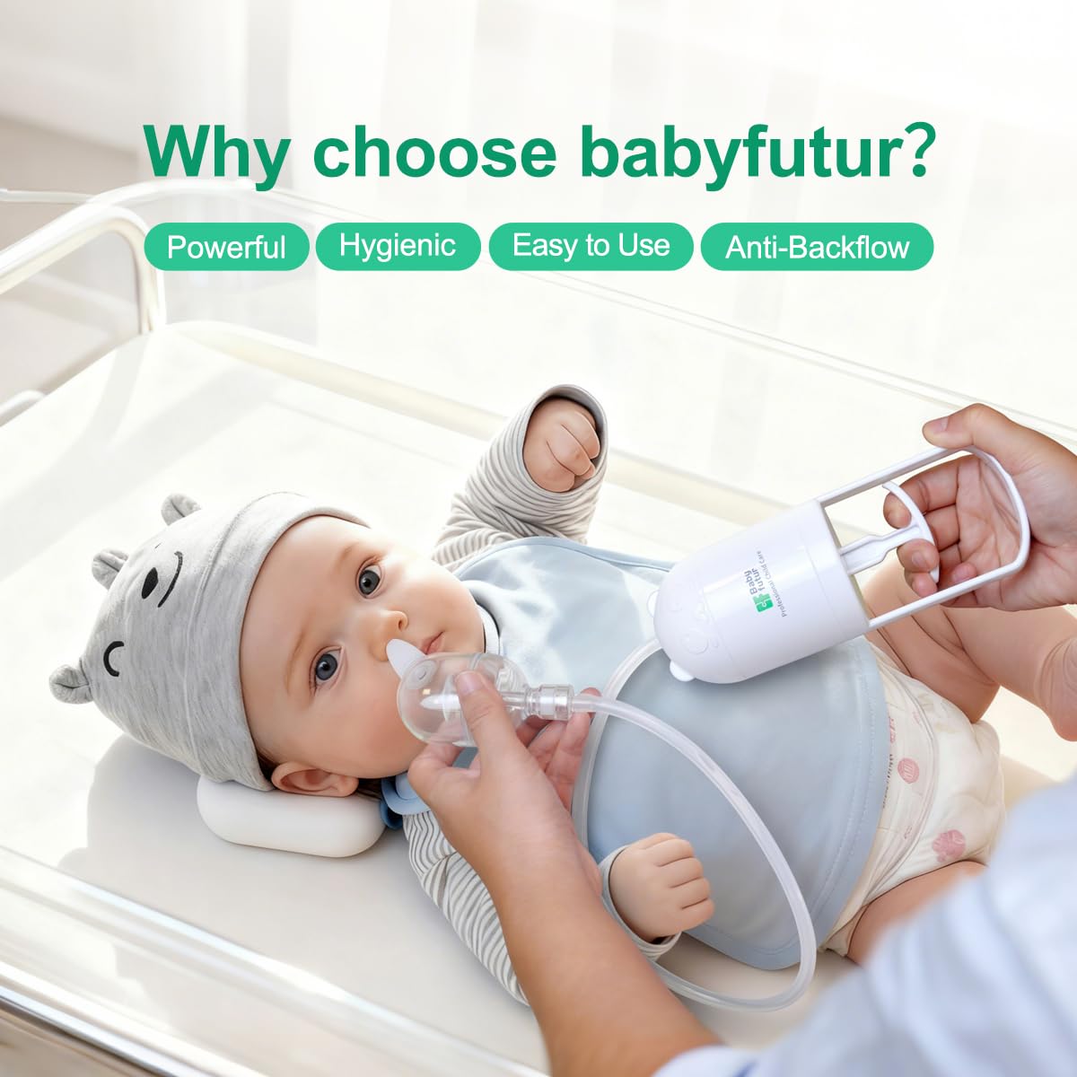 Baby Futur device in quiet operation, ideal during naptime.