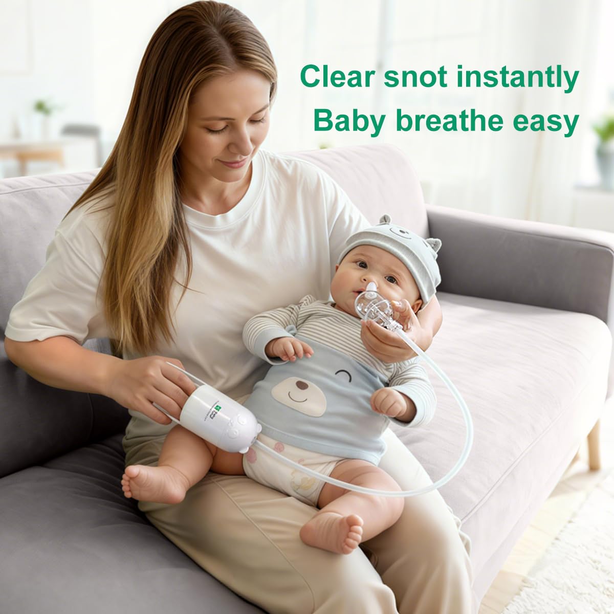 Baby Futur soft silicone tip close-up for gentle, nose-safe contact.