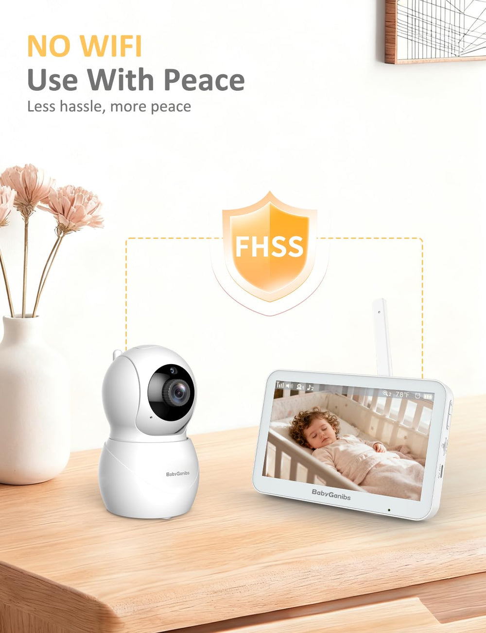 Baby Ganibs remote pan-tilt-zoom covers entire nursery