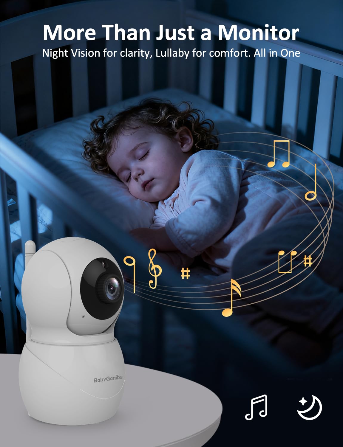 Baby Ganibs VOX alerts and lullabies soothe baby