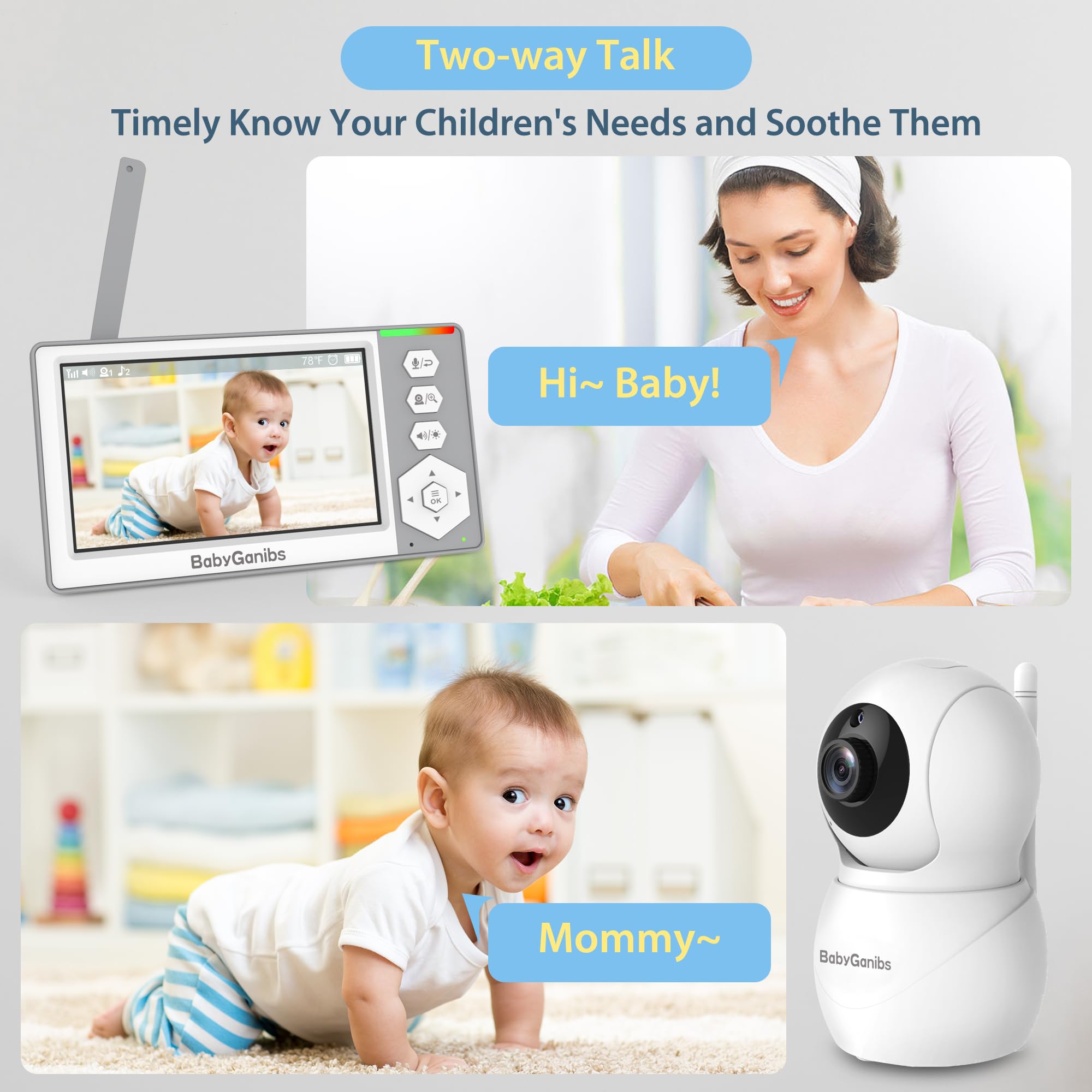 Baby Ganibs ECO mode lights up on sound to save energy and reduce disturbance