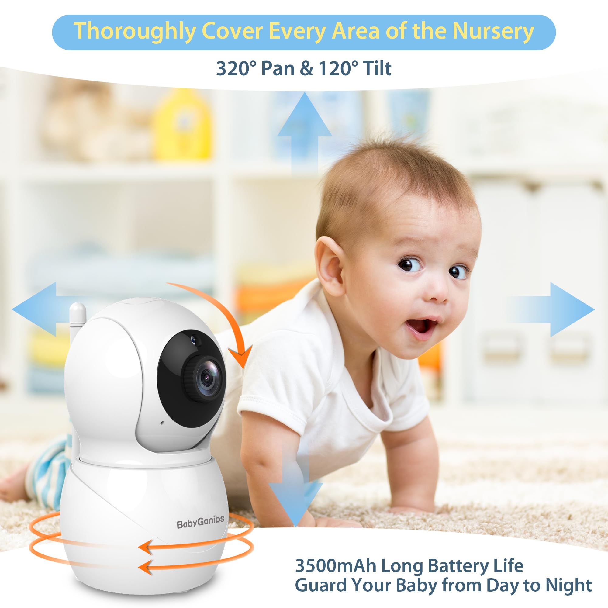 Baby Ganibs remote PTZ covers wide angles with up to 1000 ft reach
