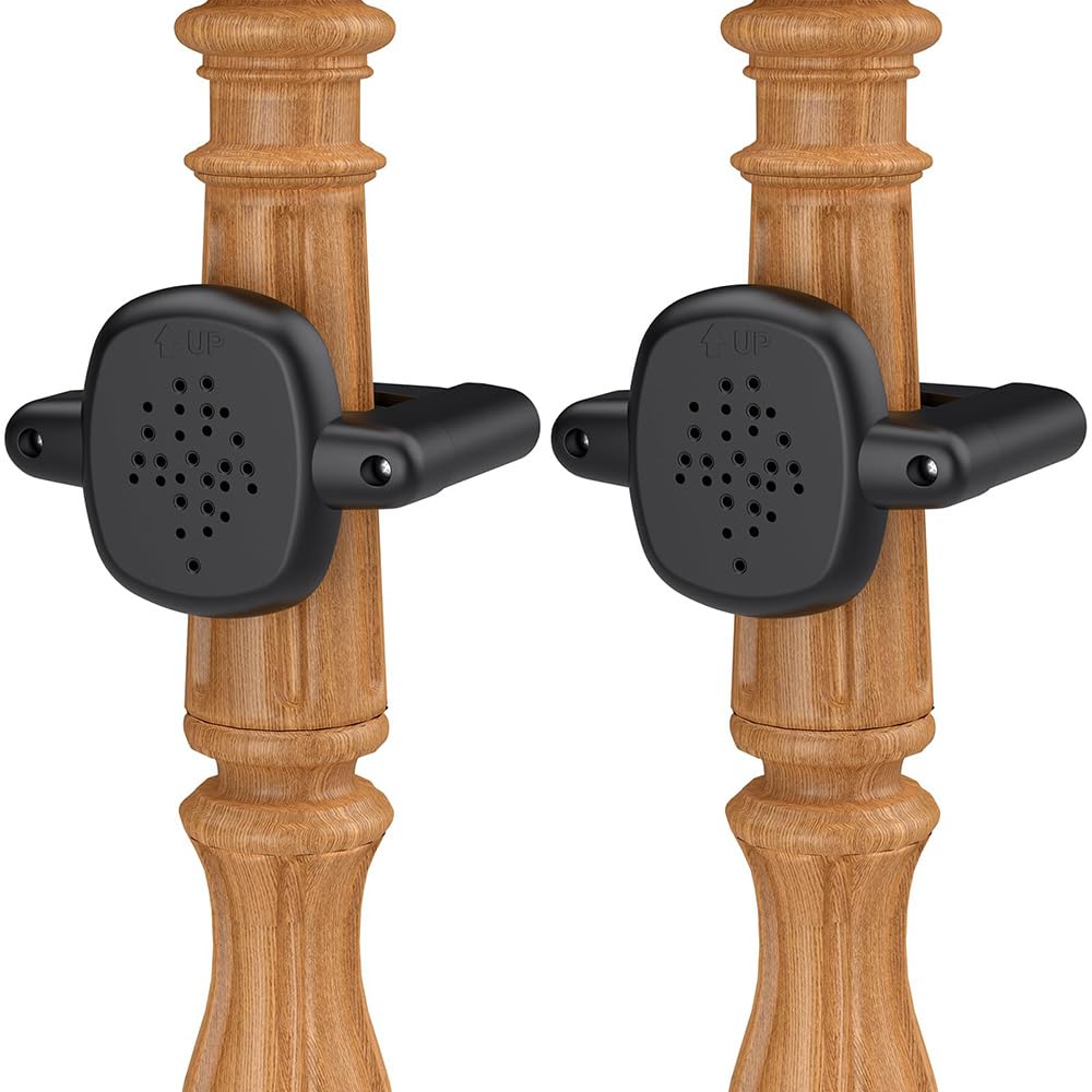 Baby Gate Banister Adapter on round post showing secure no-drill fit.
