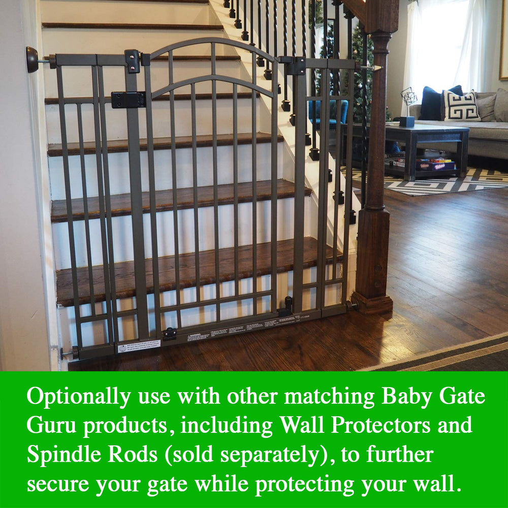 Baby Gate Guru 2-pack in packaging highlights extra-long rods.