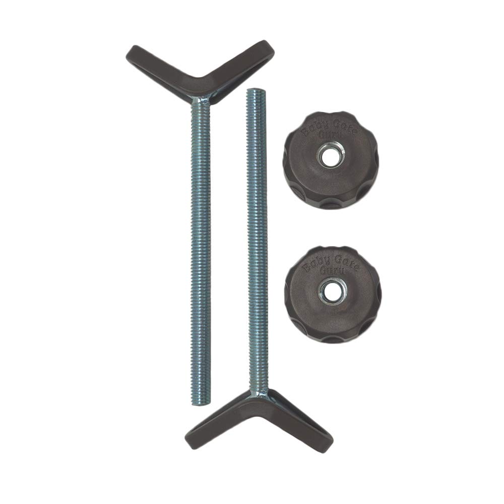 Baby Gate Guru bronze Y-spindle rod closeup showing padded grip.