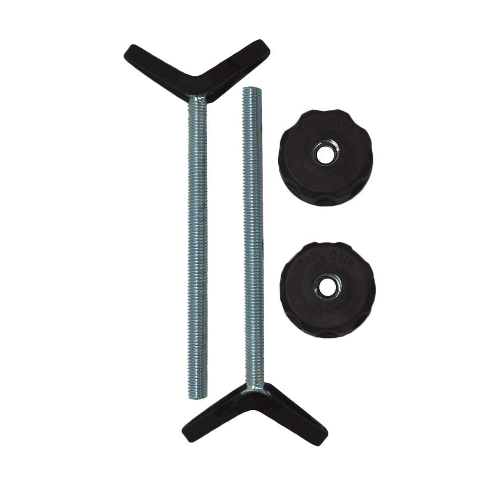 Baby Gate Guru extra-long spindle rod 2-pack secures stair banisters with padded grip.