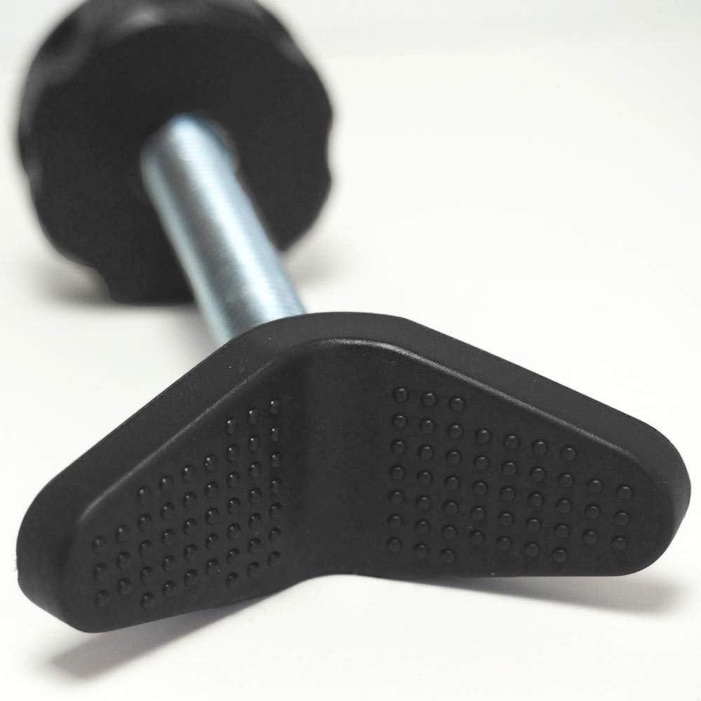 Padded Y-spindle end pads provide a snug, no-slip grip on irregular banisters