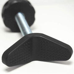 Padded Y-spindle end pads provide a snug, no-slip grip on irregular banisters