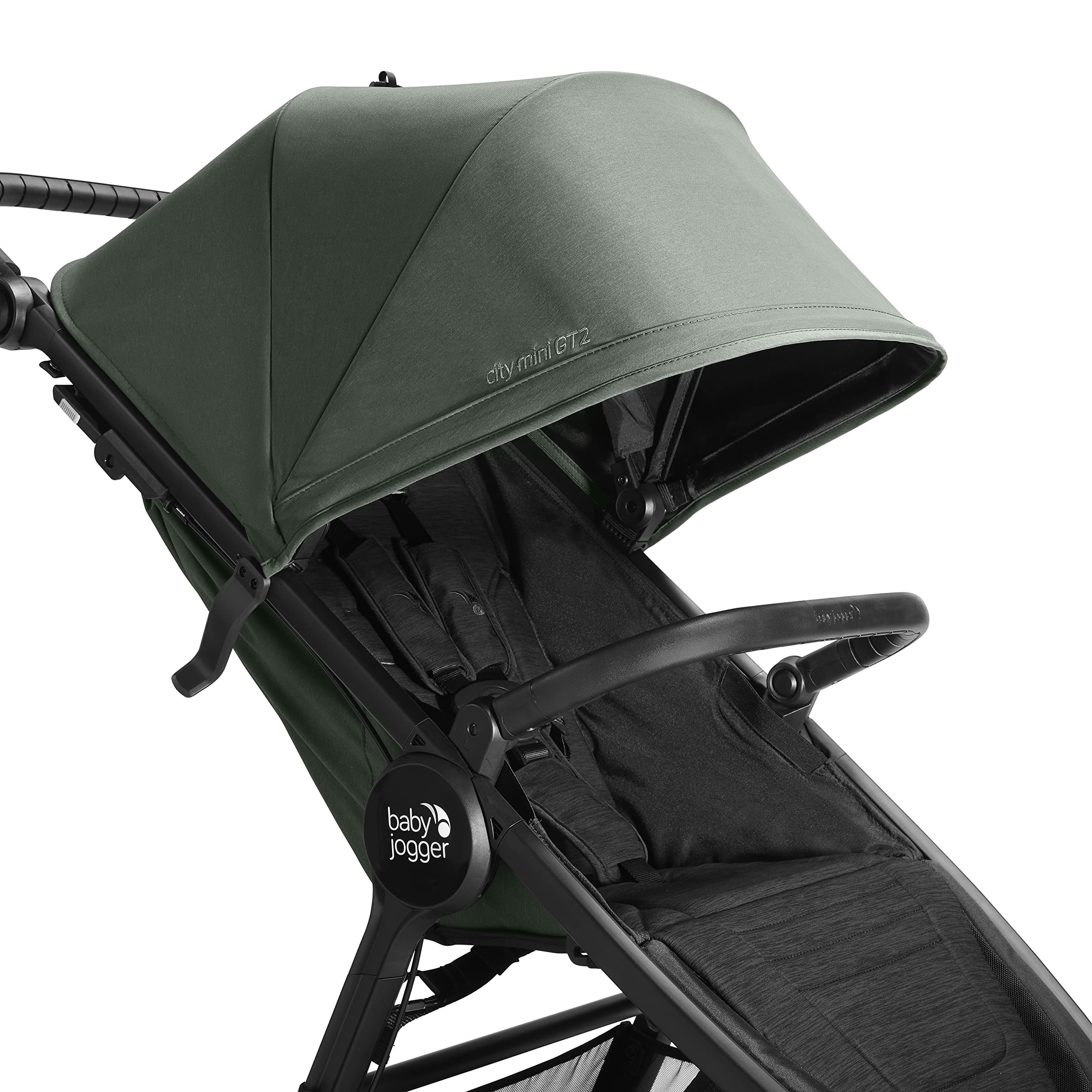 Adjustable angle on Baby Jogger Belly Bar for ideal child comfort.