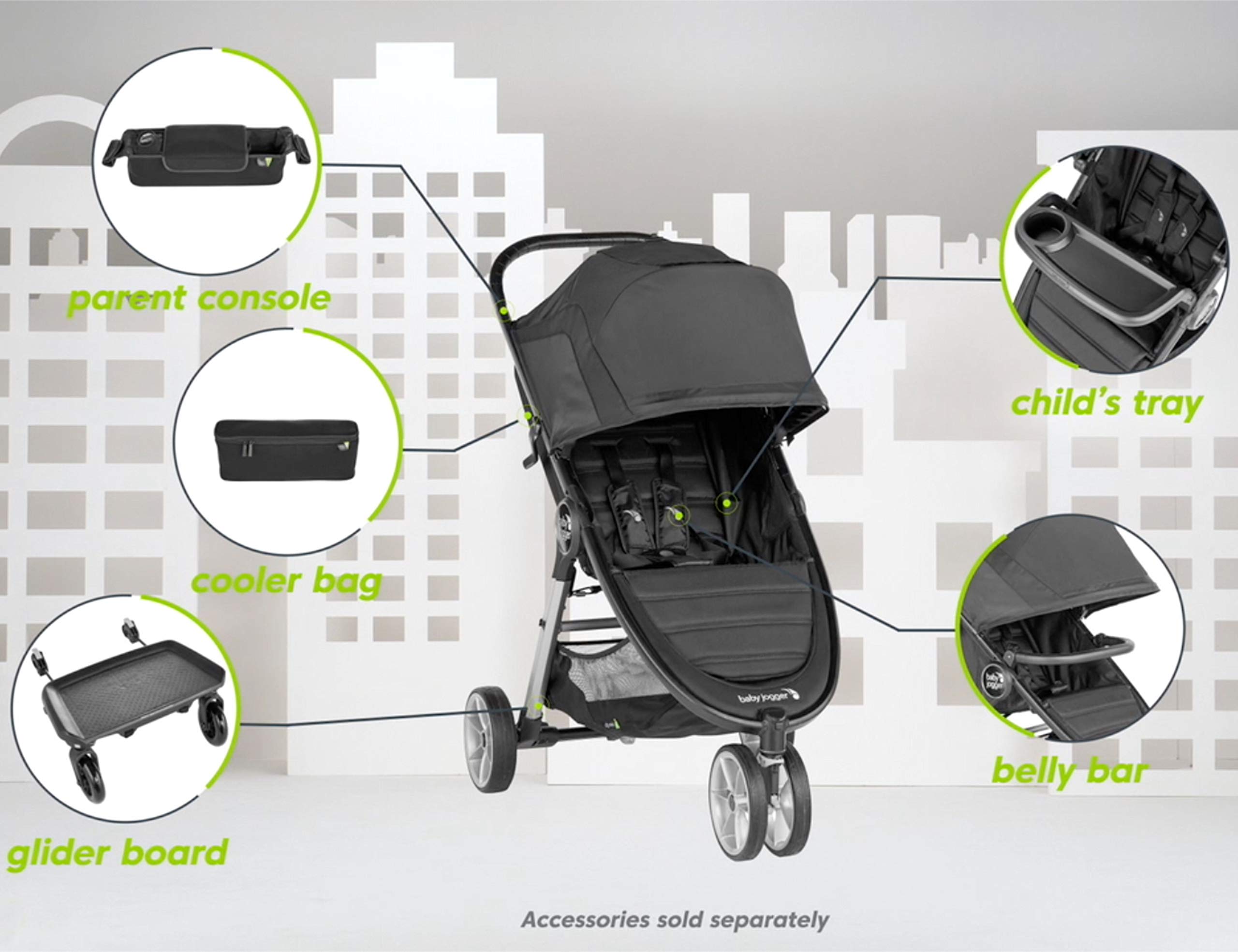 Baby Jogger Belly Bar features a durable, easy to clean design for daily use.