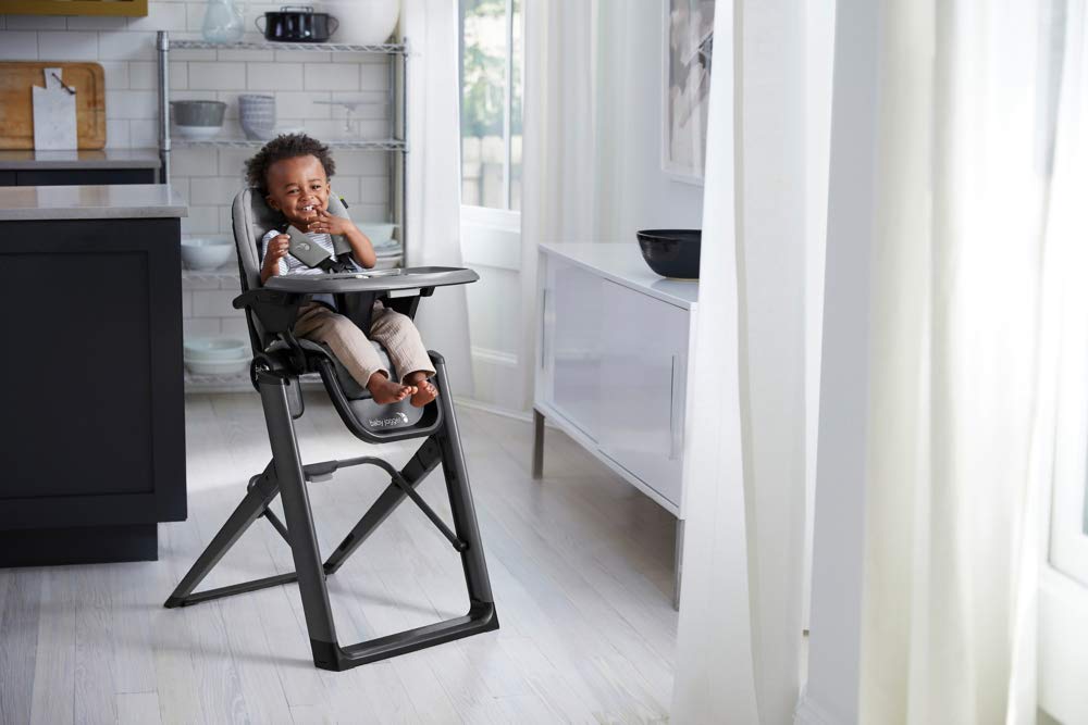 Plush seat pad on the City Bistro high chair graphite for added softness.