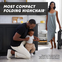 Baby Jogger City Bistro high chair in graphite with a two-step fold for easy setup.