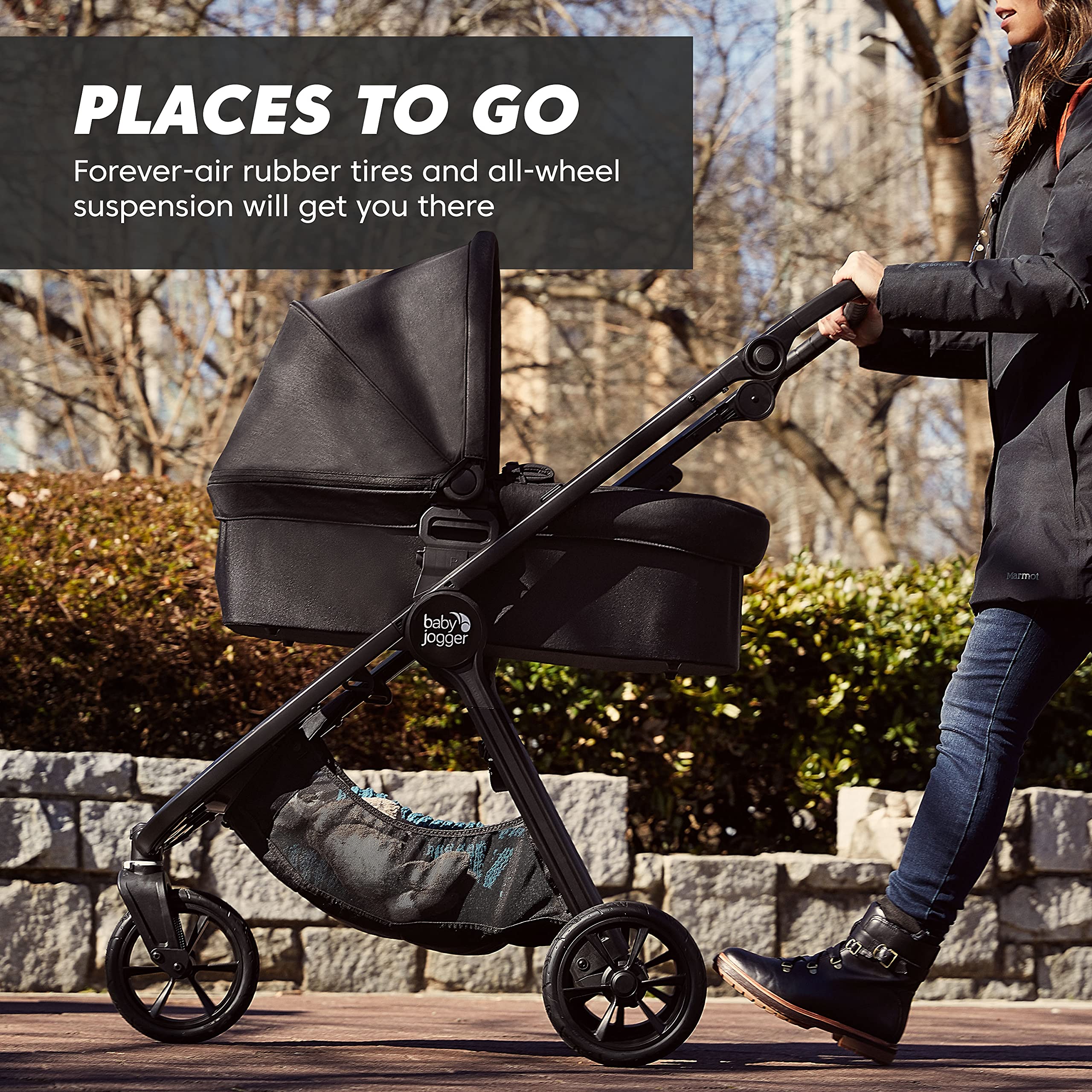 Baby Jogger City Mini GT2 hand-operated parking brake for precise stopping