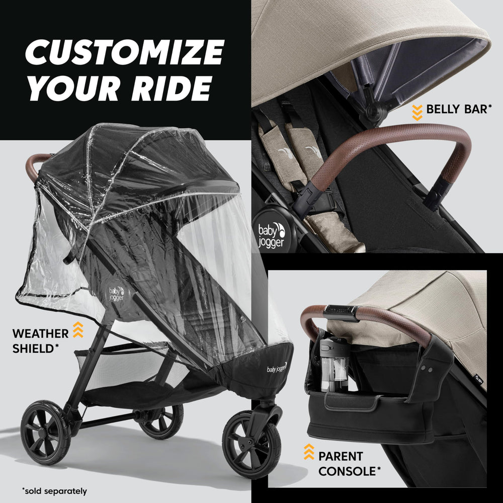 Baby Jogger City Mini GT3 adjustable calf support helps accommodate growing riders.