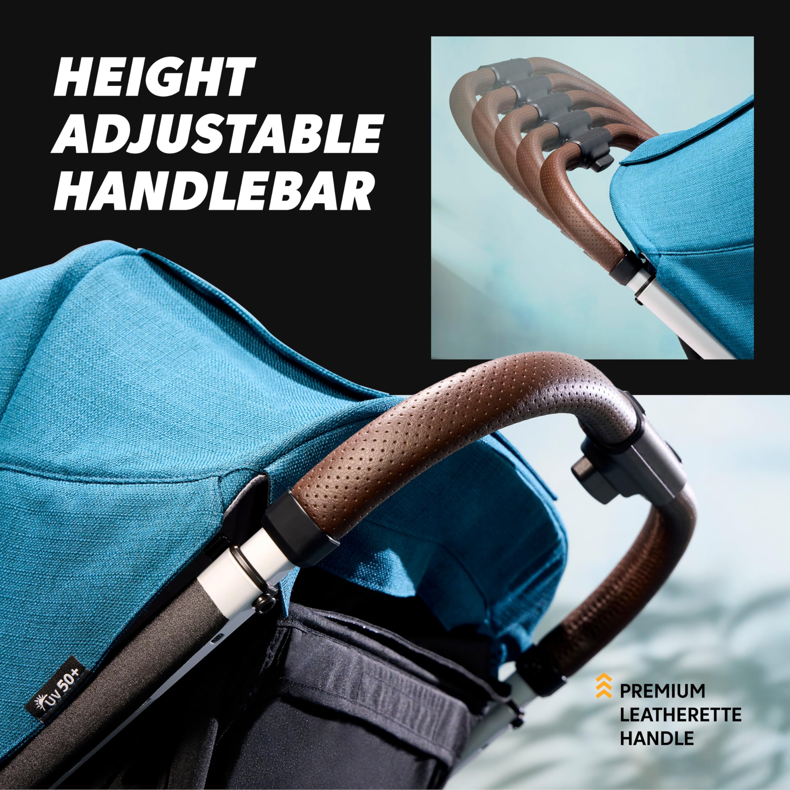No-rethread harness on the GT3 makes child adjustments easy.