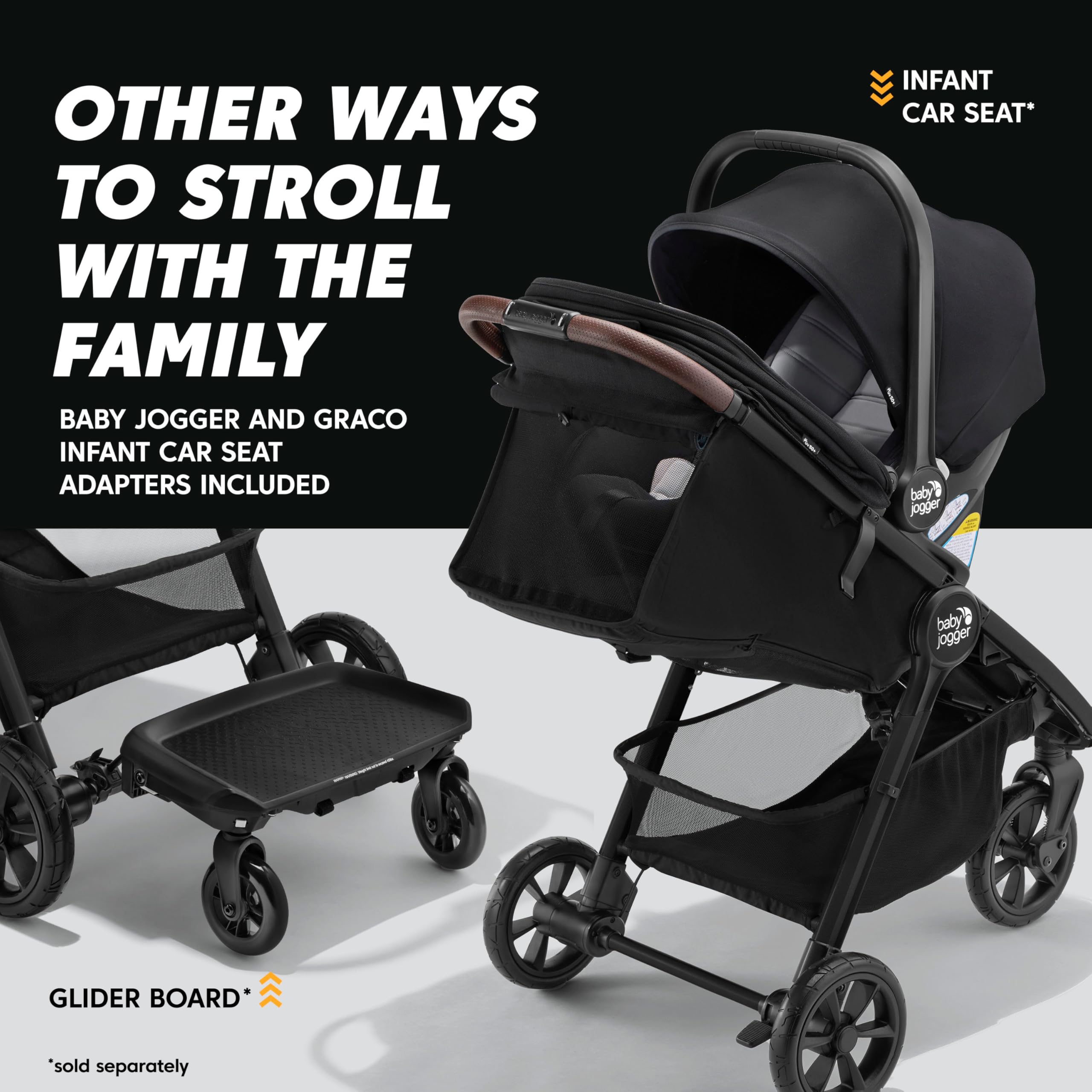 Baby Jogger City Mini GT3 UV 50 canopy provides shade and ventilation for curious riders.